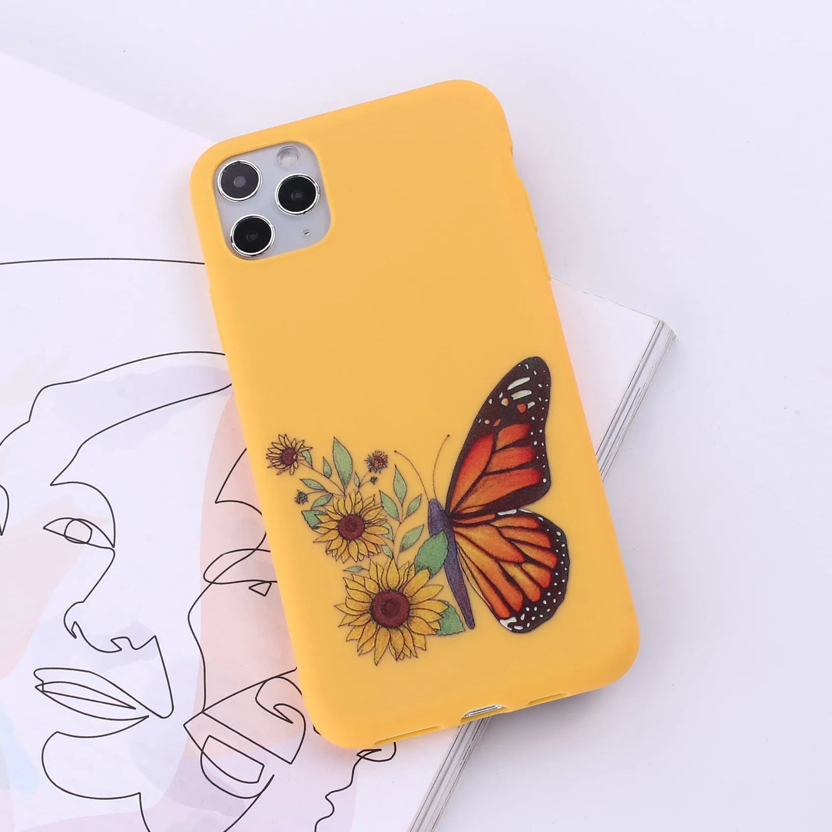 TPU mobile phone back cover for iPhone in one of 14 colour options, showing European/American painted style.