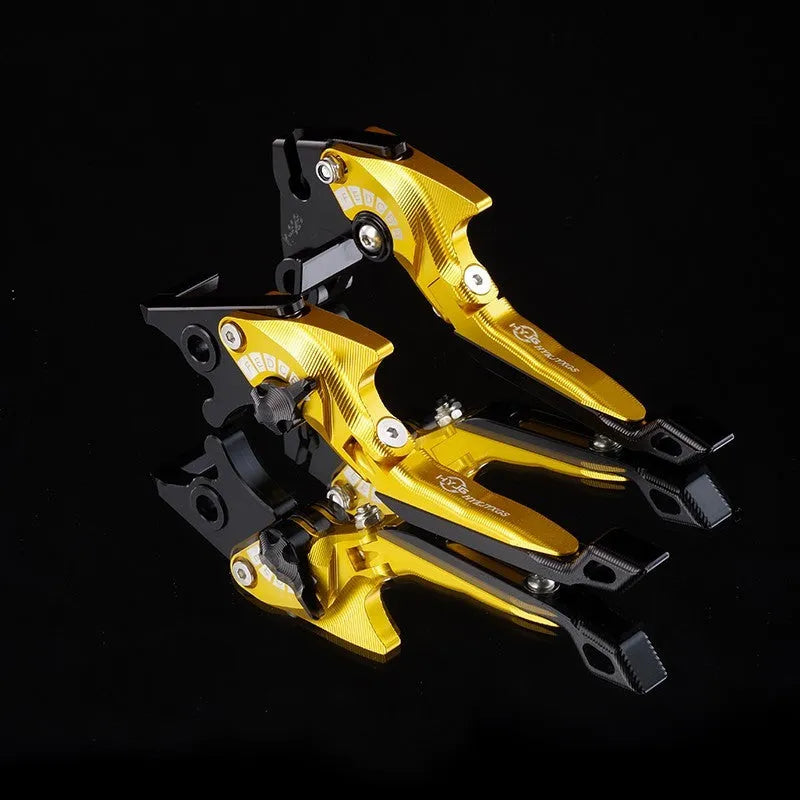 Adjustable anodised aluminium horn handle motorcycle clutch lever in multiple colour options