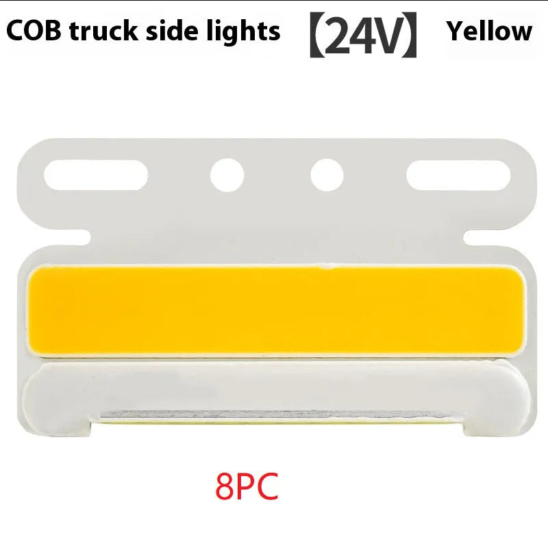 Waterproof aluminium COB LED truck side and ground tire light in red, yellow, green, blue, or white.