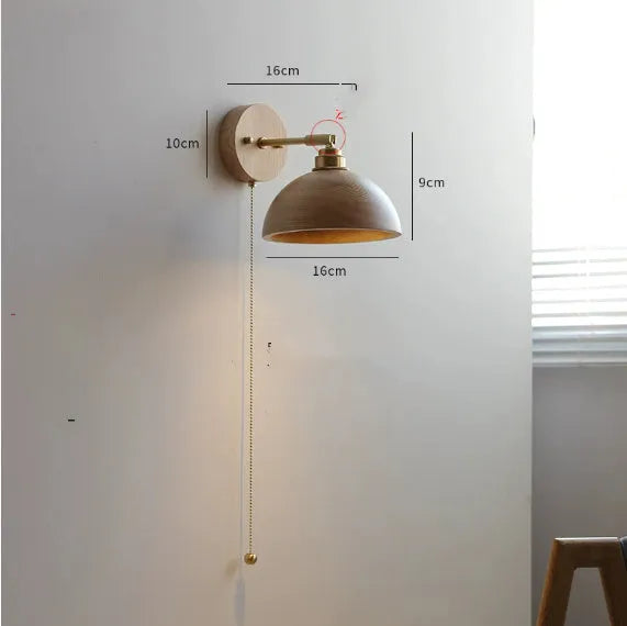 Inn Niche Nordic style bedside wall lamp with fixed arm in walnut colour finish
