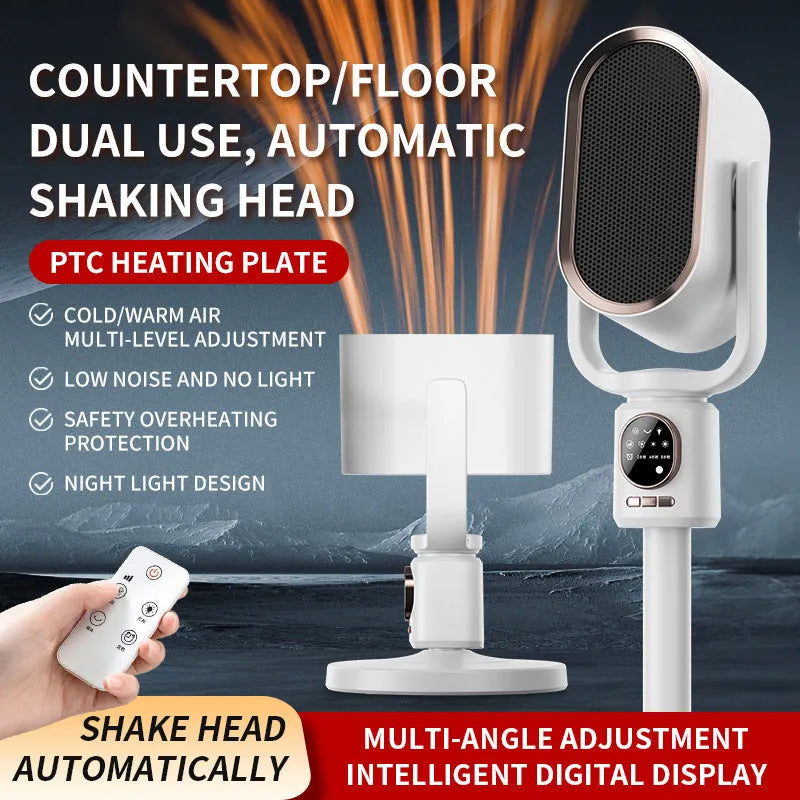 Desktop warm air blower heater in N6 colour with touch controls and 2-8 hour timer