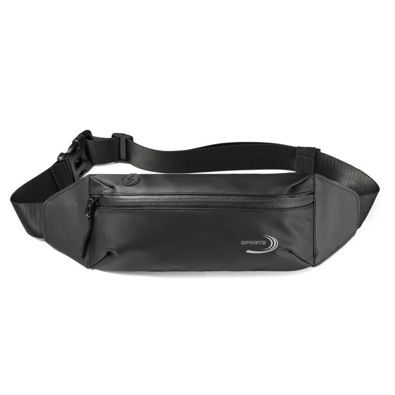 Men's waterproof sports waist bag in polyester with 45cm width