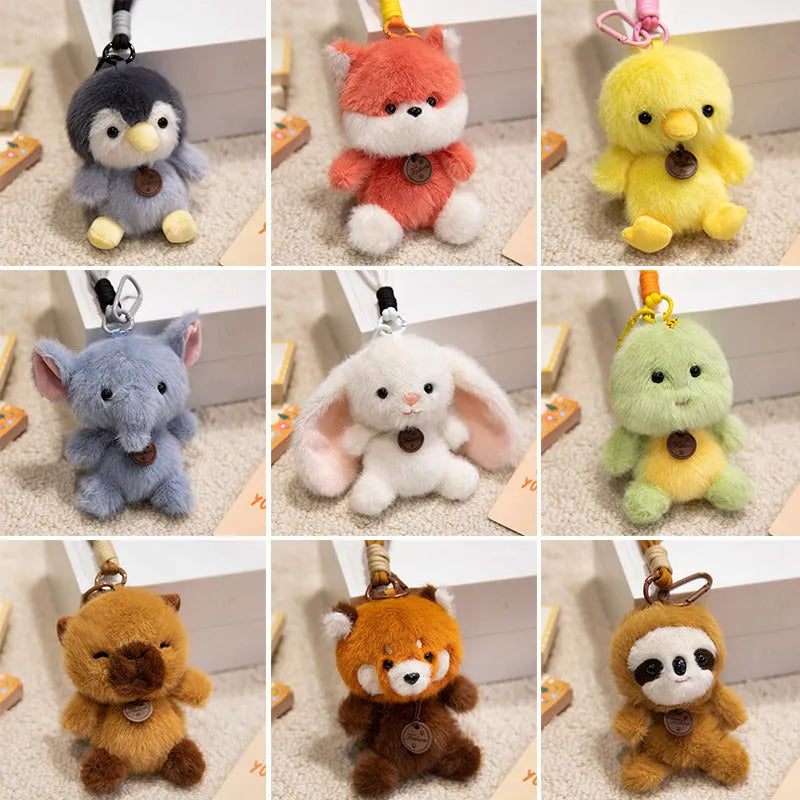 12 cm scented plush animal keychain pendant in capybara colour, PP cotton filling, bag decoration
