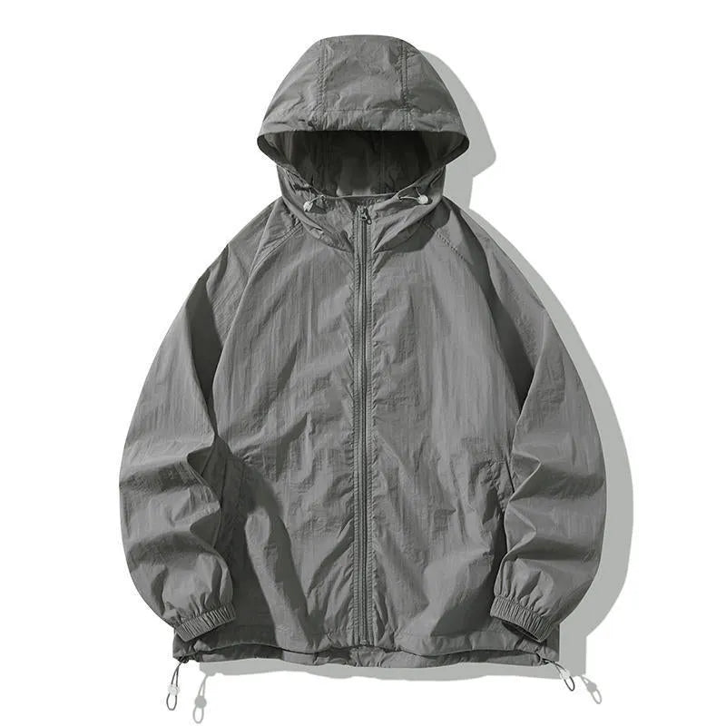 Loose-fit unisex nylon outdoor sports jacket shown in one of eight available colours.