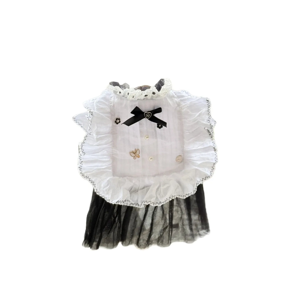 White polyester waltz gauze skirt for small dogs, princess style decorative pet clothing