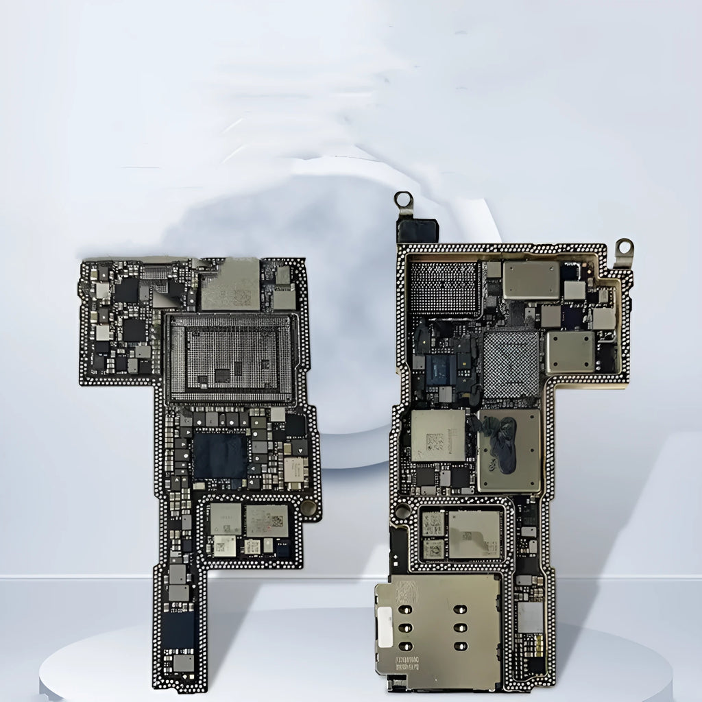 Silver iPhone 13 Pro Mini upper and lower motherboard grinding board with bottom ID section