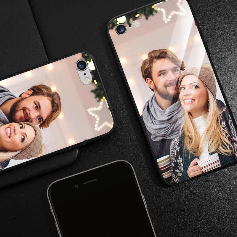 Patterned compatible iPhone case with raised bumper edge and precision cut outs for camera and ports