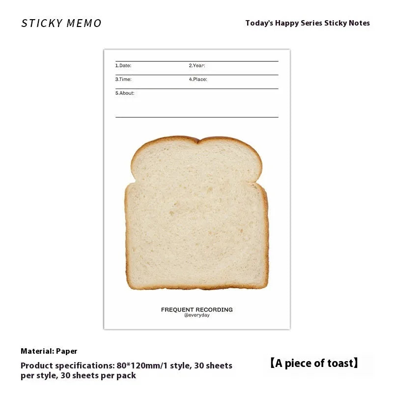 Today's Happy Series Message Sticky Notes pad showing four colour options and 120x80x4mm dimensions