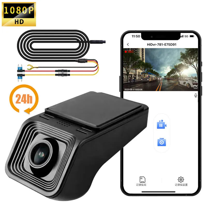 HD night vision driving recorder 1080p car dash cam with mobile app control