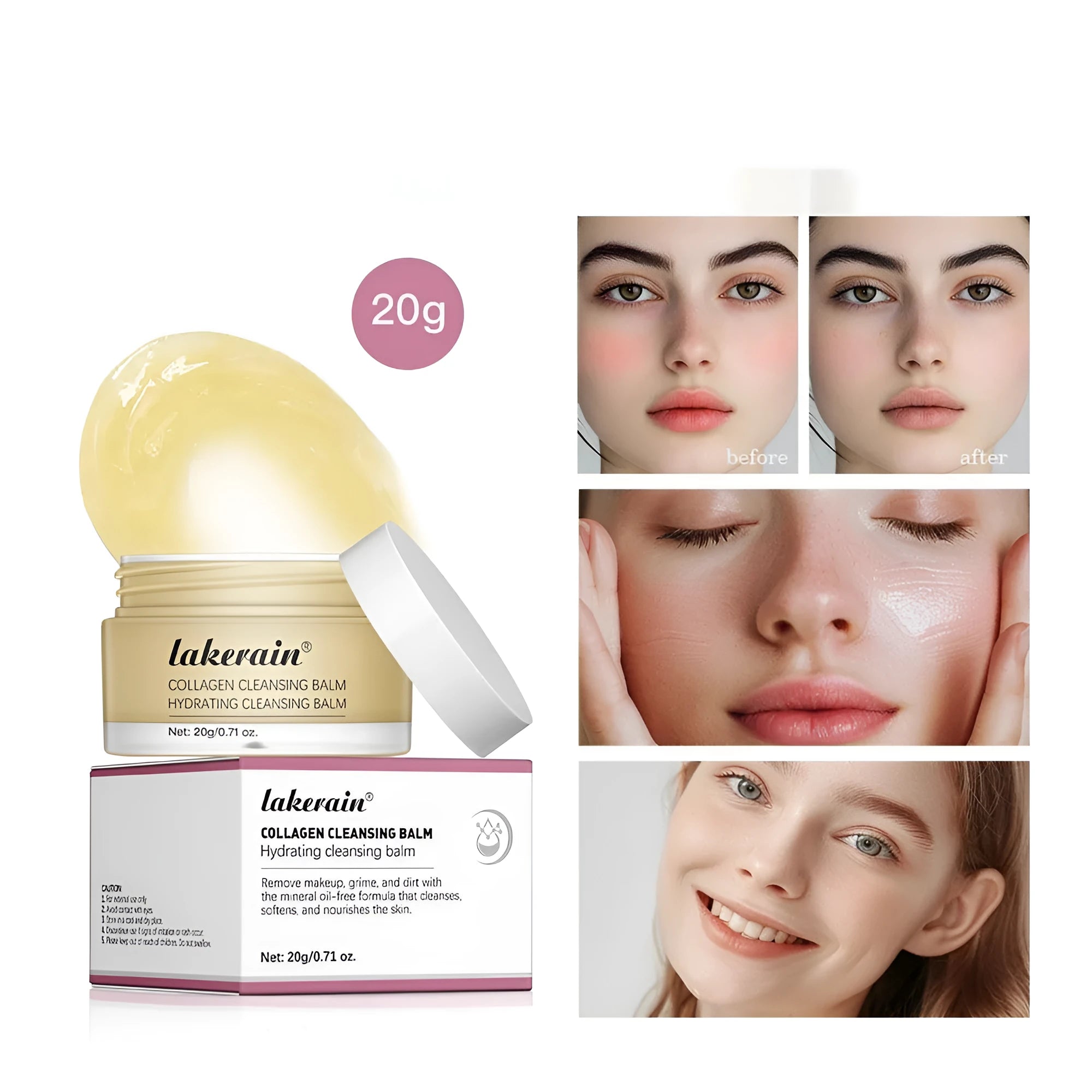 Rose fragrance makeup remover cream in 20g tube with three variant options