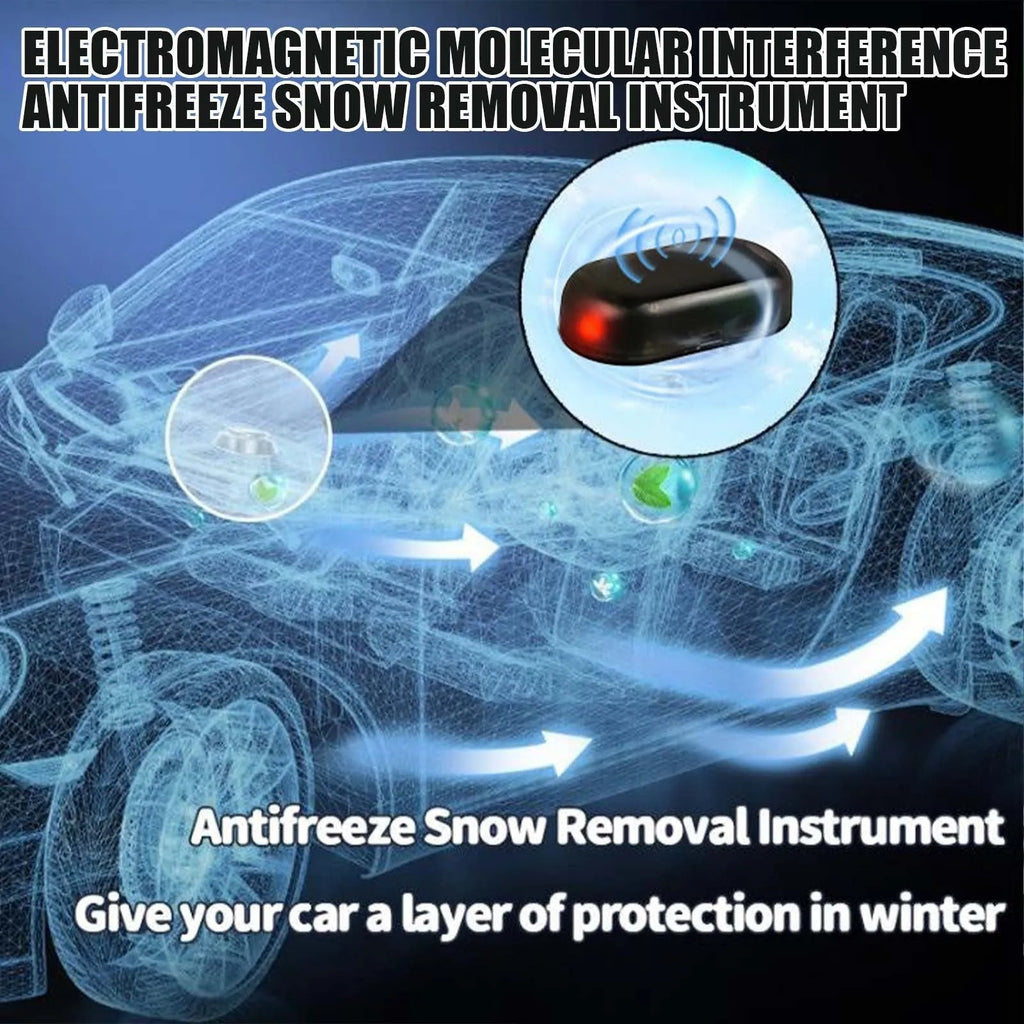 Compact black plastic car windscreen de-icer tool for melting snow and ice