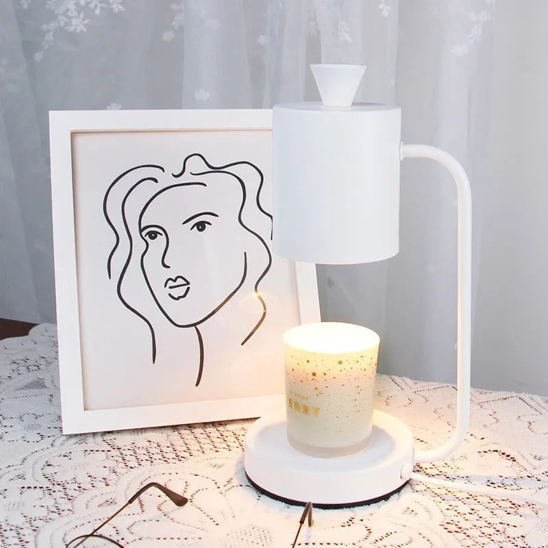 European style aromatherapy melting wax lamp with dimmer switch in white or yellow