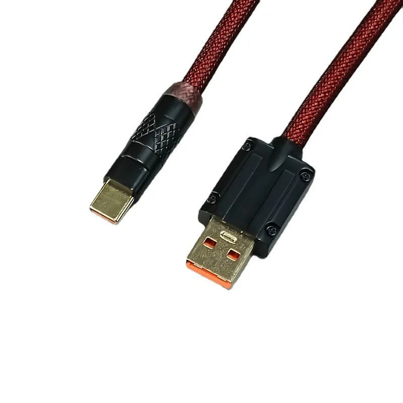 8K magnetic shaft keyboard cable super thick woven mesh aviation incense spring wire USB handmade six point zero mm