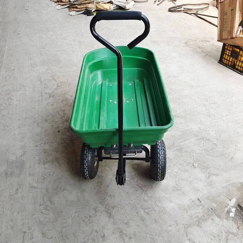 Green four-wheel dump truck toy with Steel PP construction and 350kg load capacity