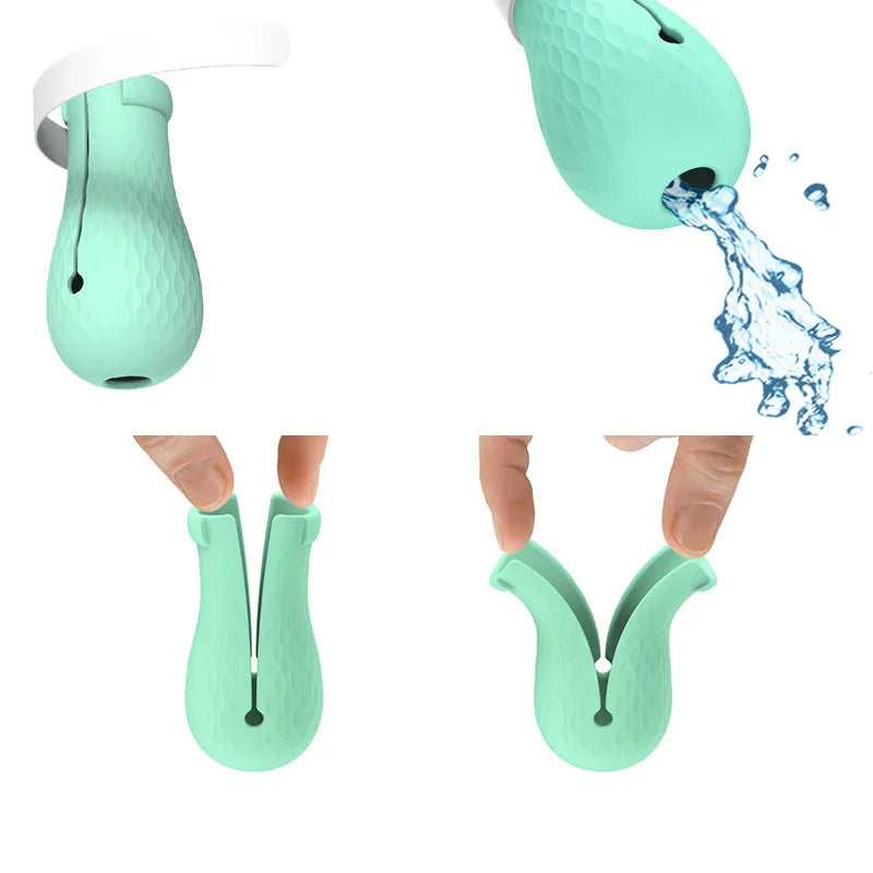 Four silicone cat foot covers designed to protect against scratches during pet care procedures
