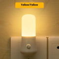 Minimalist plug-in bedside night light with American socket and dual-colour switch