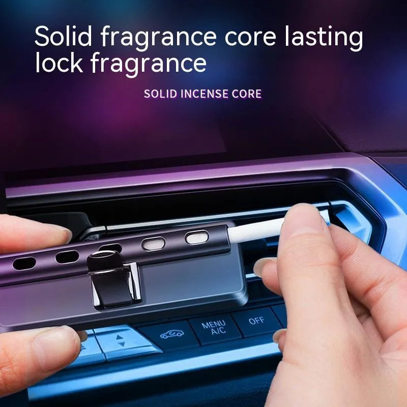 Black LED car air outlet perfume with ambient lighting and fragrance sticks