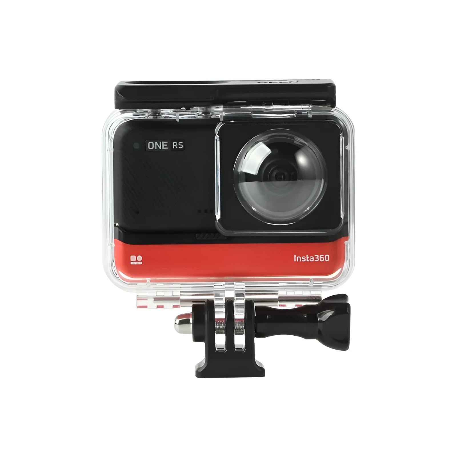 Transparent waterproof housing case for Insta360 One RS panoramic camera with dimensions 9×8×4.5cm