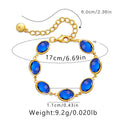 Women's geometric bracelet with elliptical glass inlays on 18K gold-copper framework