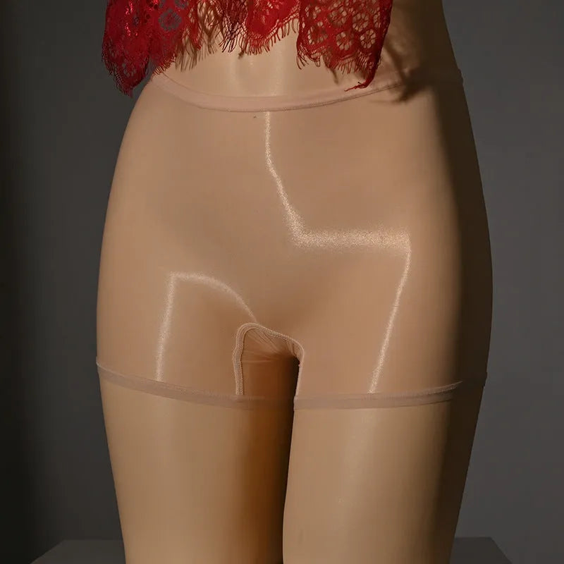 Shiny men's seamless underwear stockings in multiple colours including red, black, grey and skin tones