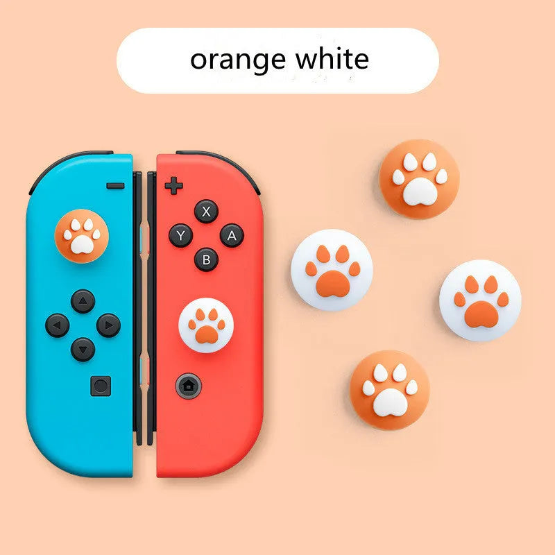 Four silicone thumbstick grip caps for Nintendo Switch Lite console in assorted colours