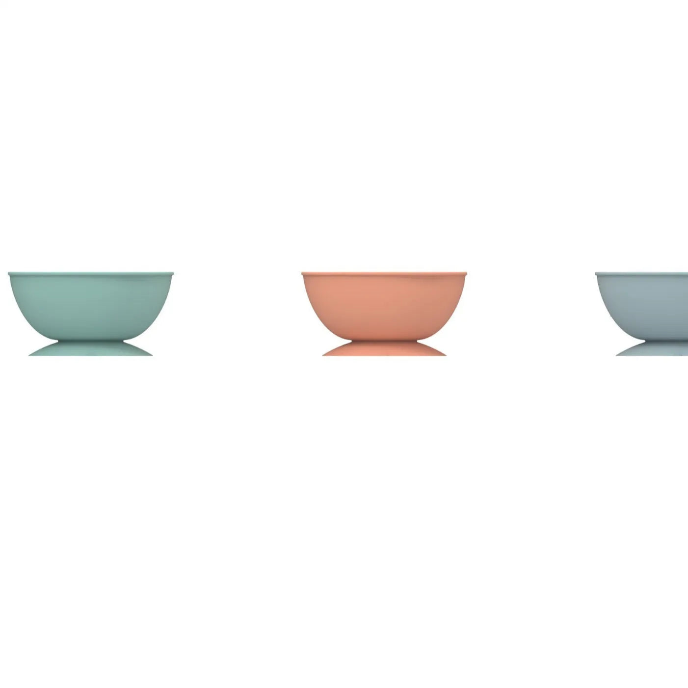 Cyan silicone pet bowl with textured licking mat surface and suction cup base