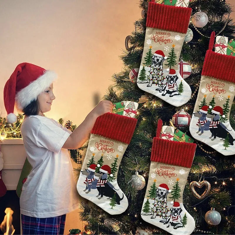 Cloth Christmas tree pendant ornament with pastoral design, measuring 46cm by 28cm.
