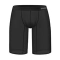 Men's black mesh shorts with seamless construction and hip lifting design