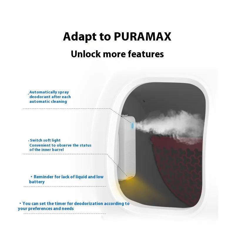 Smart spray odour removal machine for pets with purification liquid bottles and mounting bracket