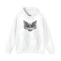 White pullover hoodie for men and women with a hood and long sleeves