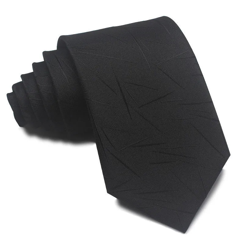 Men's 8CM wide striped formal tie in polyester jacquard weave available in multiple colours