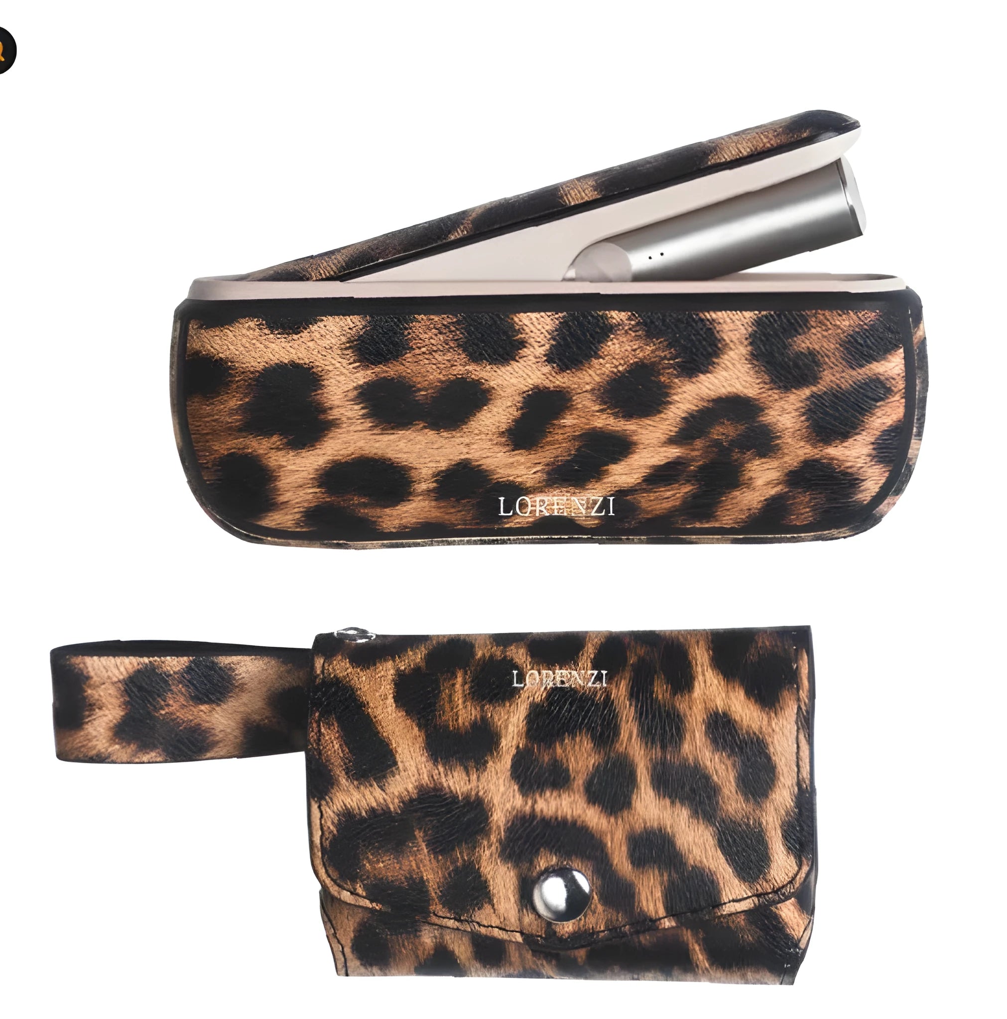 Light luxury fabric storage protective bag with zip closure in leopard print and yellow colour options
