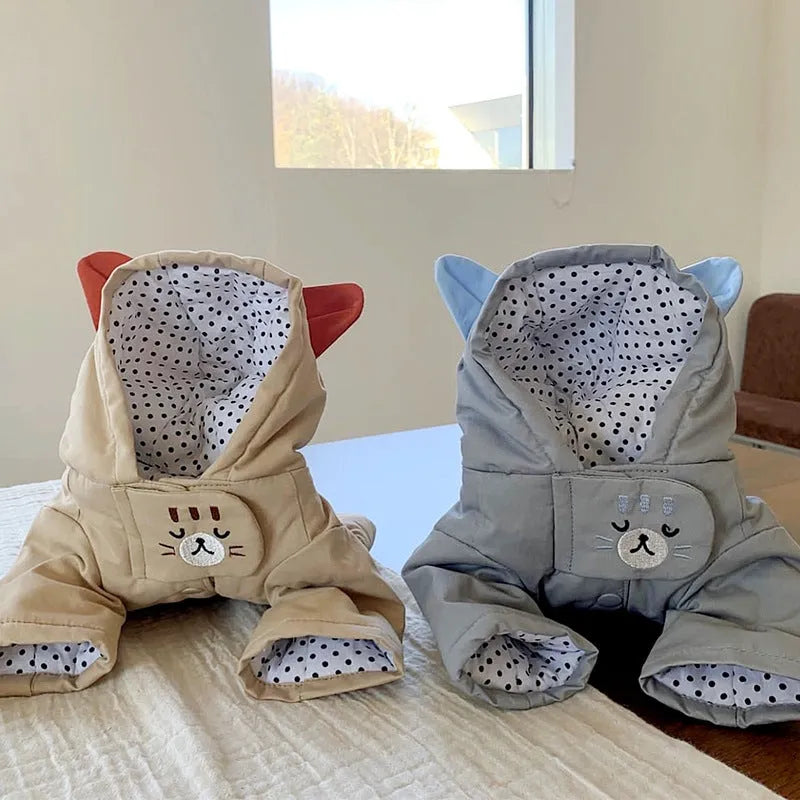 Bixin pet coat in beige for small dogs and cats with button closure