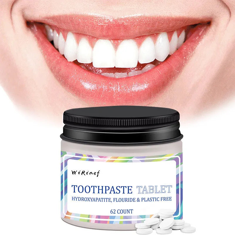 62 portable toothpaste tablets in TP19 solid colour for travel and daily oral care