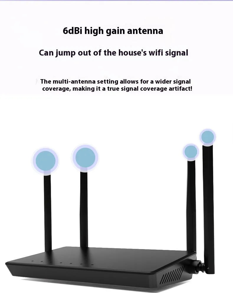 Portable 300m home wifi router in black or white with 4 LAN ports and compact metal design