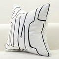 Nordic striped cotton hemp pillow cushion with PP filler in black colour for sofa use