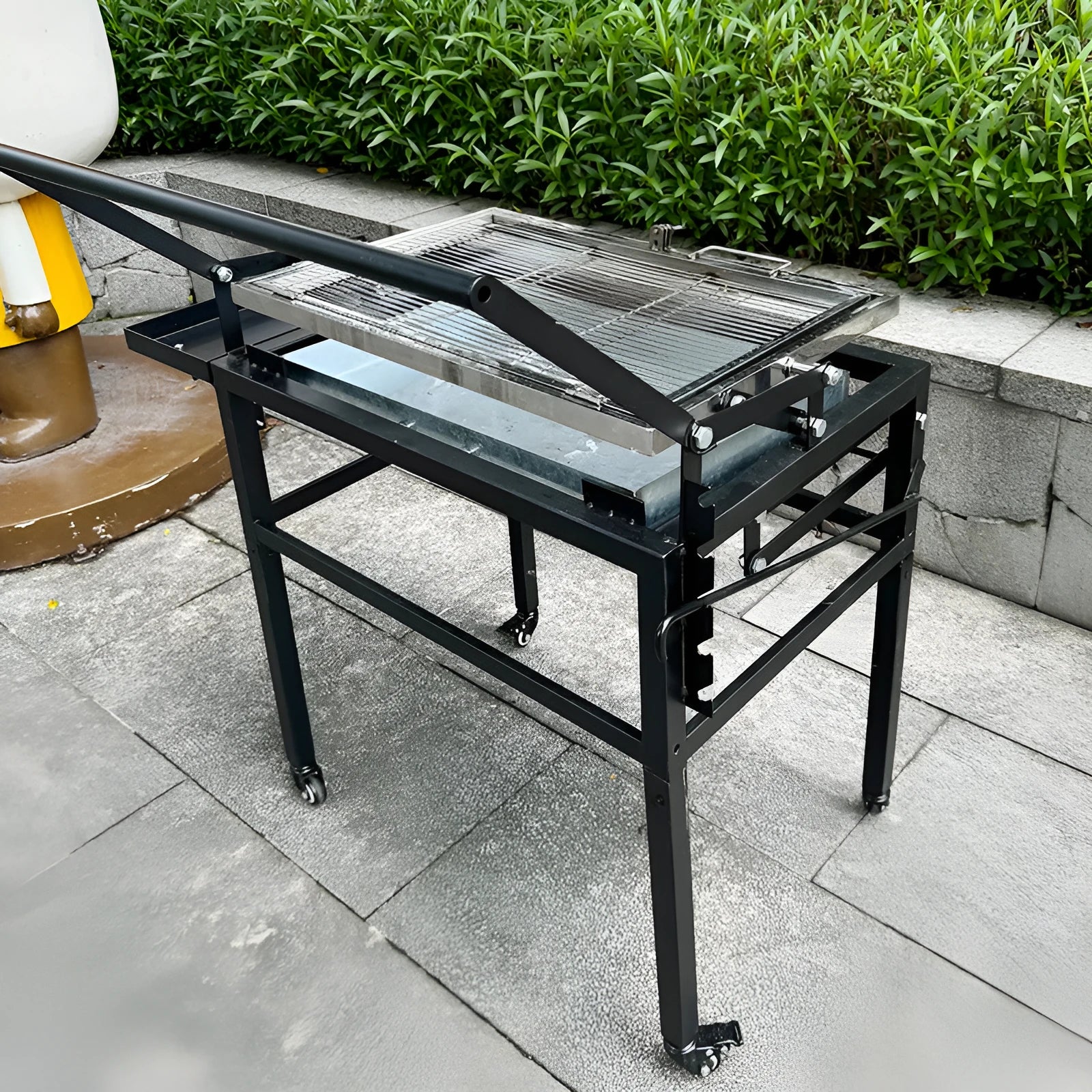 Large foldable charcoal BBQ grill oven for outdoor courtyard and garden cooking
