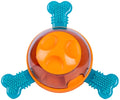 Blue interactive dog slow feeder toy with rubber bones for small medium puppies