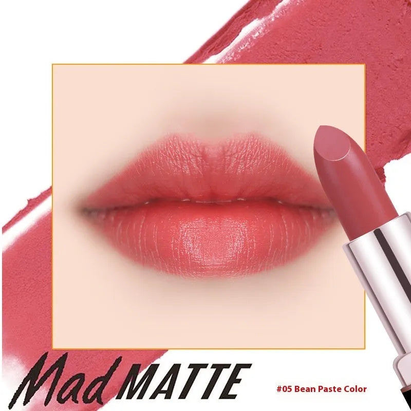 Fey Beauty Cameo Brown nude moisturising lipstick bullet, 3.8g, shown with no stain on a white cup.