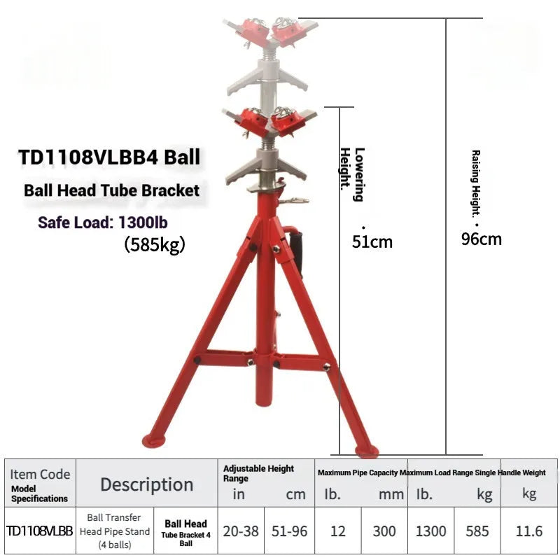 Metal V-head pipe bracket with ball joints for steel pipe support installations