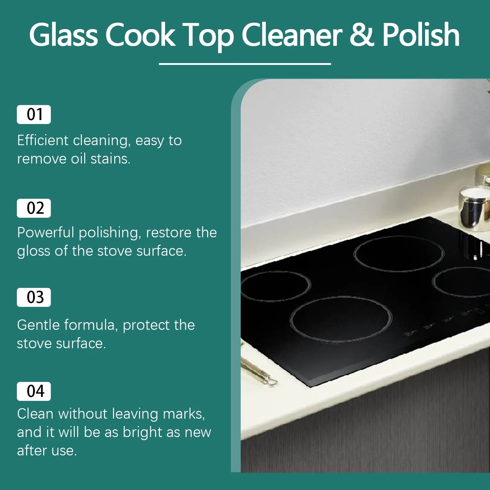 Glass stovetop cleaning polish 100g liquid in container