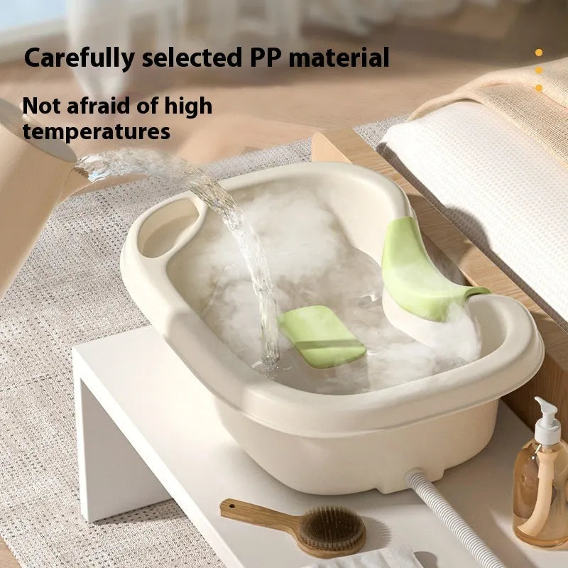 Portable plastic shampoo basin with neck pillow and water pump for bed hair washing