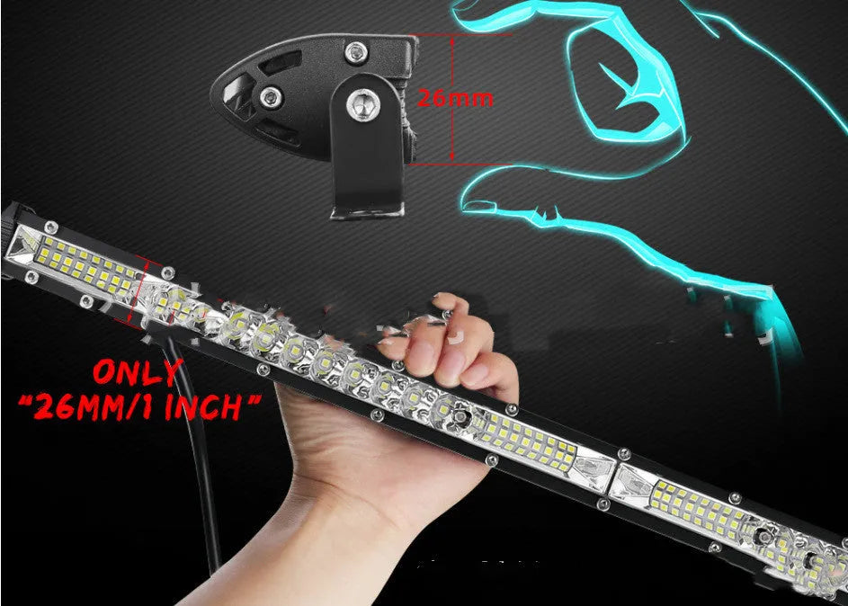 Ultra-thin aluminium alloy LED light bar for Model TY vehicle in white.