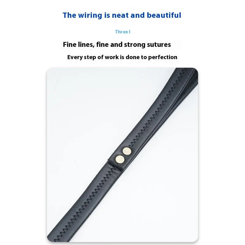 Roran high-grade PU leather pet traction belt in black or maroon with metal clip