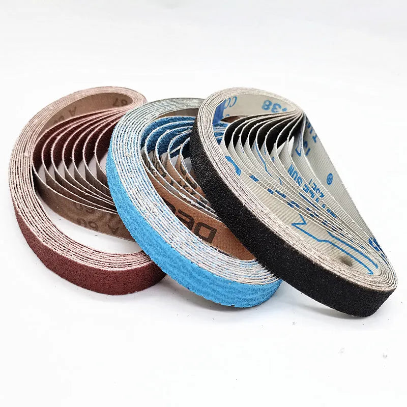 Pneumatic belt sander with small 10x330mm metal polishing gauze and roll ring for industrial finishing