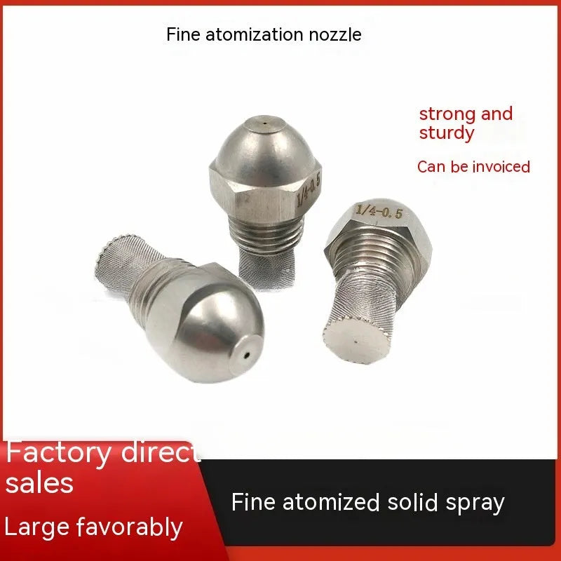 304 stainless steel two-point atomising nozzle with external thread and ten aperture size options