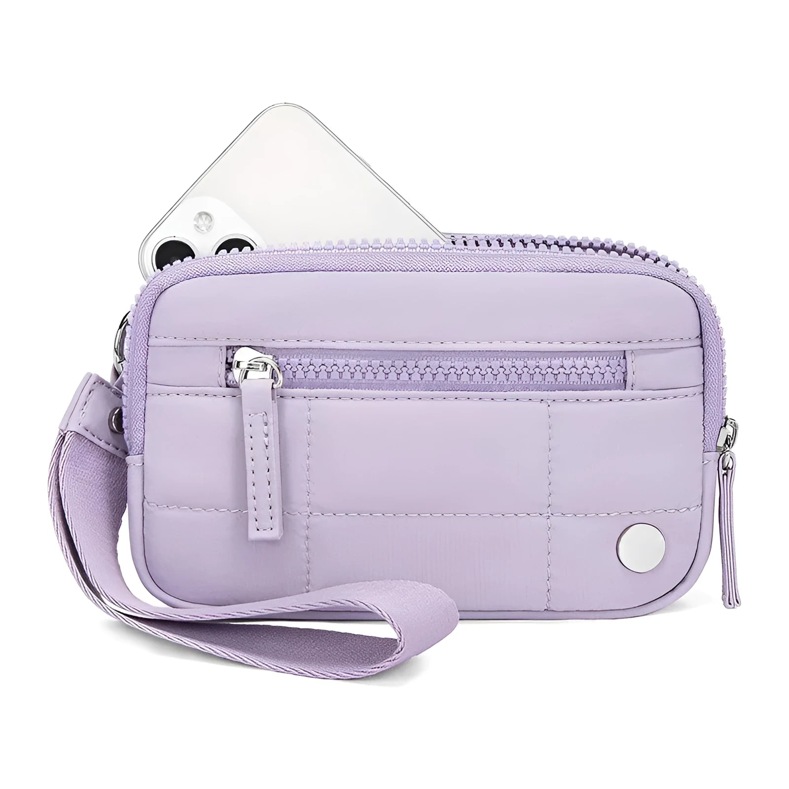 Waterproof quilted handbag with transparent front deck compartment in seven colour options