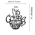 Black wrought iron wall ornament with English letters silhouette design measuring 26x28 cm