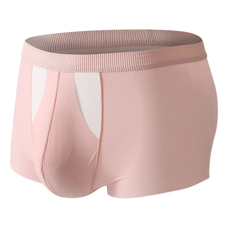 Ice silk double-layer breathable underwear shorts for men and women in assorted colours.