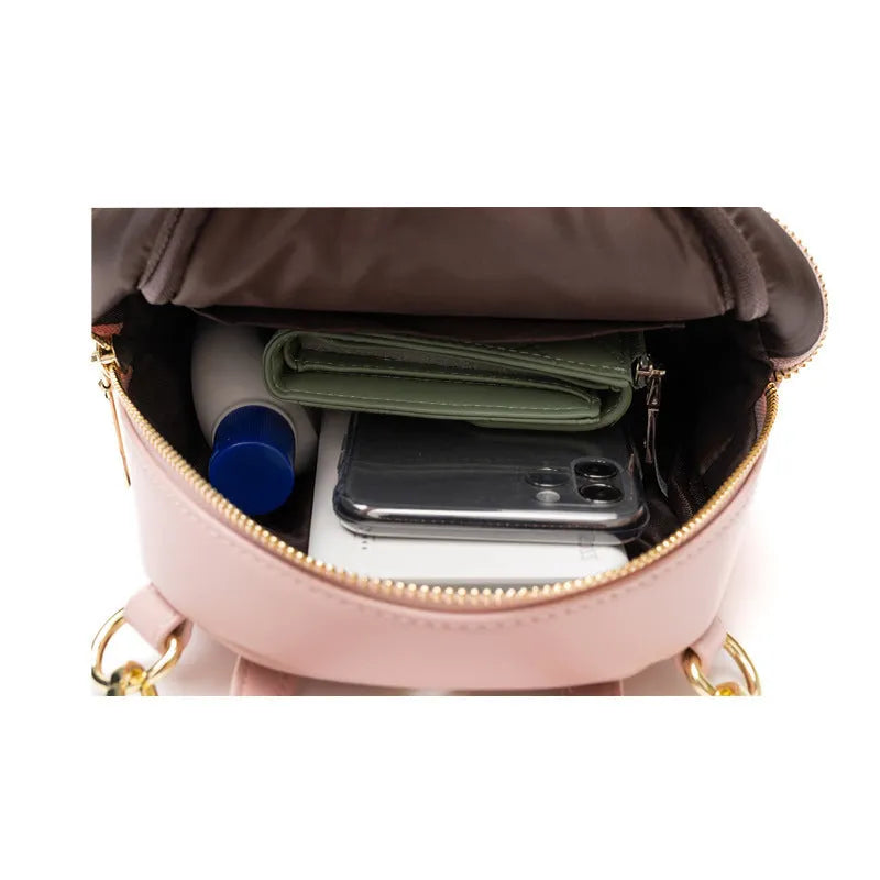 Soft PU street trend mini backpack in multiple colours with three-dimensional pocket